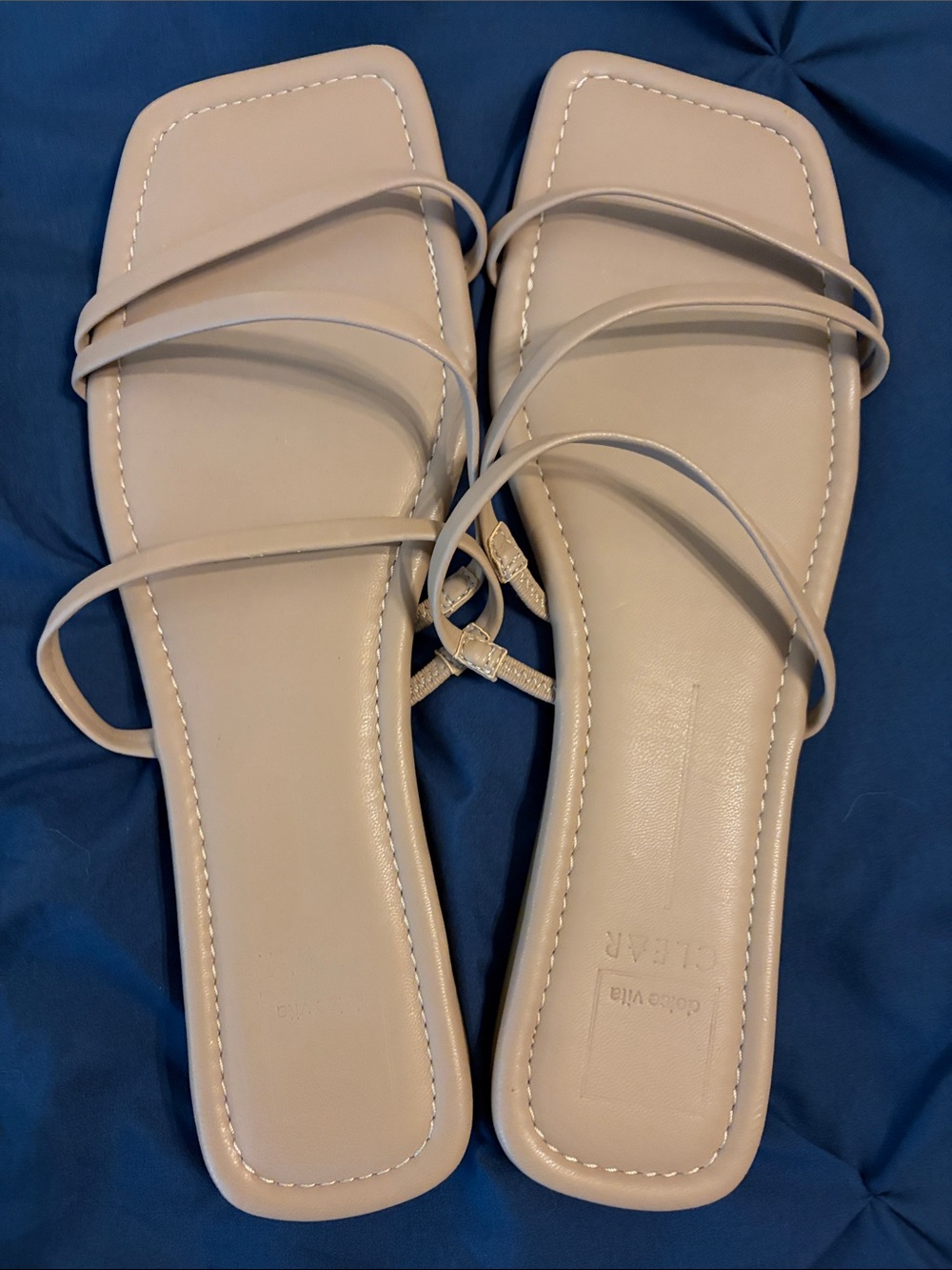 Dolce Vita Nude Strappy Square-Toe Sandals
